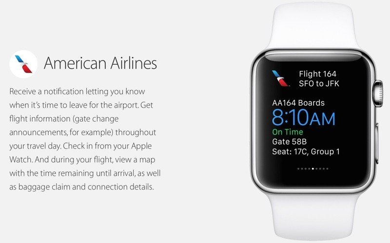 apple watch apps airlines delta united british airways