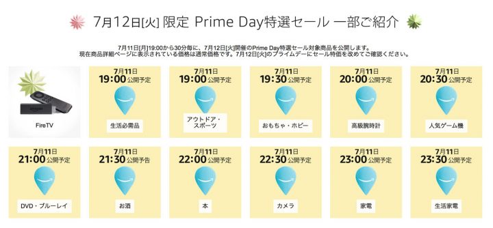 いよいよ明日開始のAmazonプライムデー、目玉商品のタイムスケジュールが公開に!MacBookやデロンギコーヒーメーカーが!