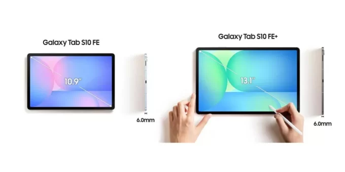 サムスンの「Galaxy Tab S10 FE」と「FE+」のリーク画像:画面サイズと薄さが明らかに