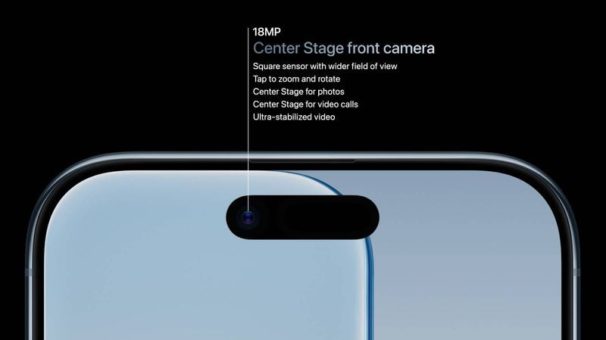 新型iPhoneシリーズ全モデル、18MPフロントカメラ搭載 – 新たにセンターステージ機能を実装